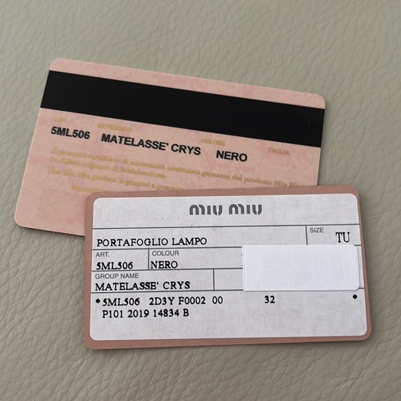 COPY - NWT Authorities Rare Miu Miu Black Quilted Leather Zipped Wallet with Cr… - Picture 10 of 10